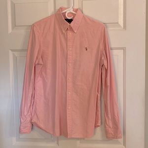 Ralph Lauren Long Sleeve Button Down Custom Fit Pink Size L🥰